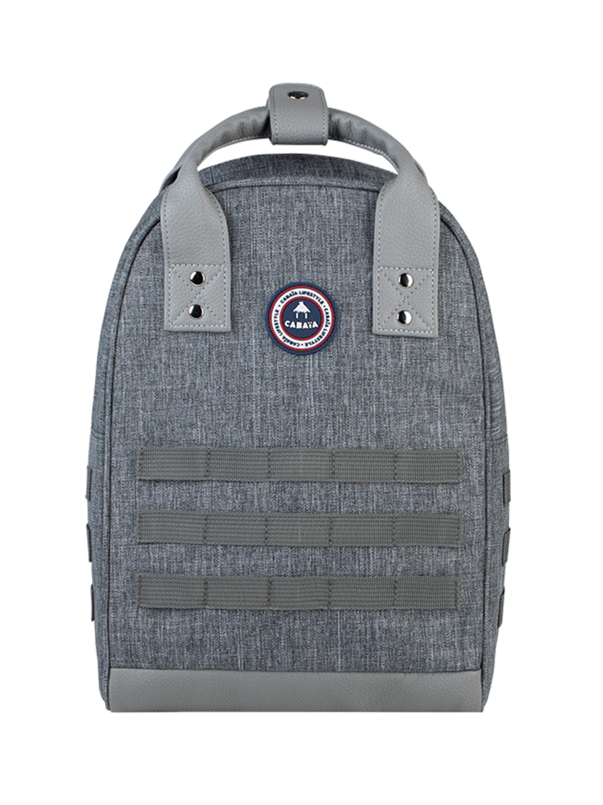 CABAIA Tagesrucksack Old School S Recycled, Cityrucksack mit austauschbaren Vordertaschen grau