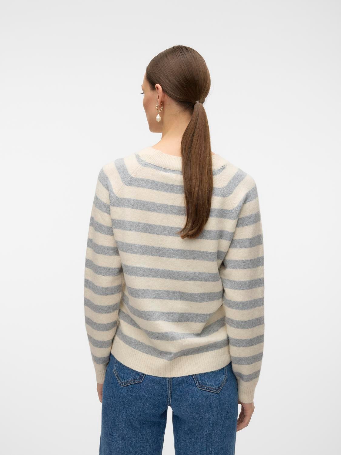 Vero Moda Rundhalspullover VMDOFFY LS O-NECK BLOUSE GA NOOS Materialmix, regular fit