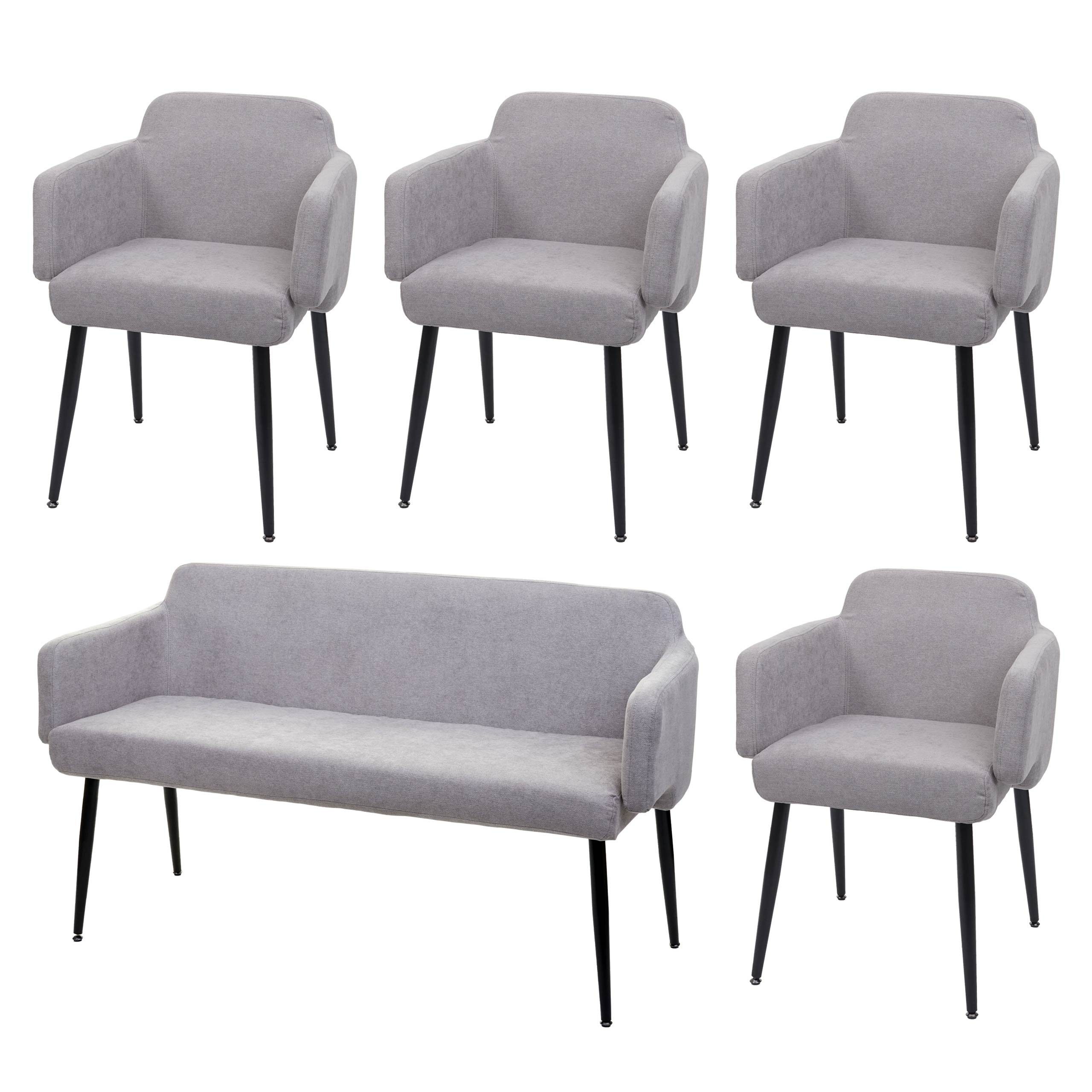 MCW Essgruppe MCW-L13-Set-4, (Set, 5er), Hohe Stoffqualität, Schraubfüße zum Ausgleichen von Bodenunebenheiten