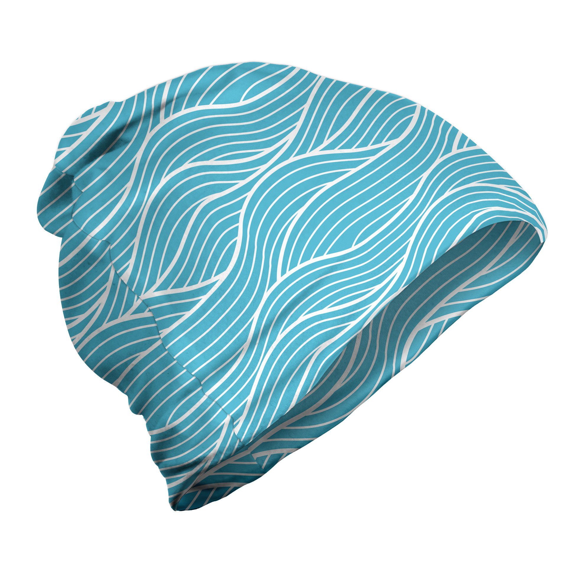 Abakuhaus Beanie Wandern im Freien Wellen Bicolored Curved Sea Lines