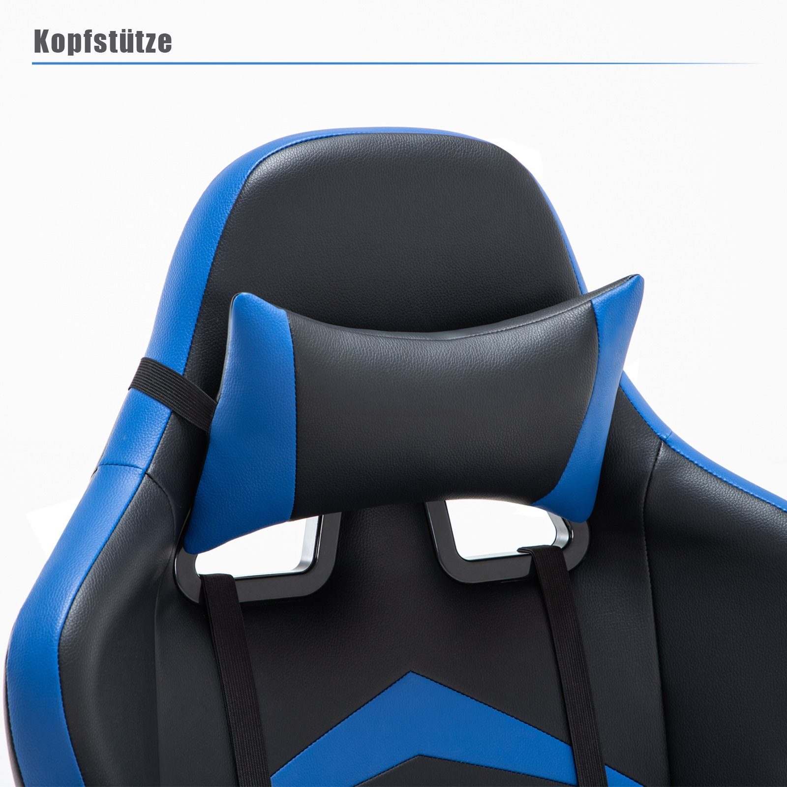 Intimate WM Rückenlehne hoher Ergonomischer Verstellbarer Gaming-Stuhl Heart Schreibtischstuhl blau mit