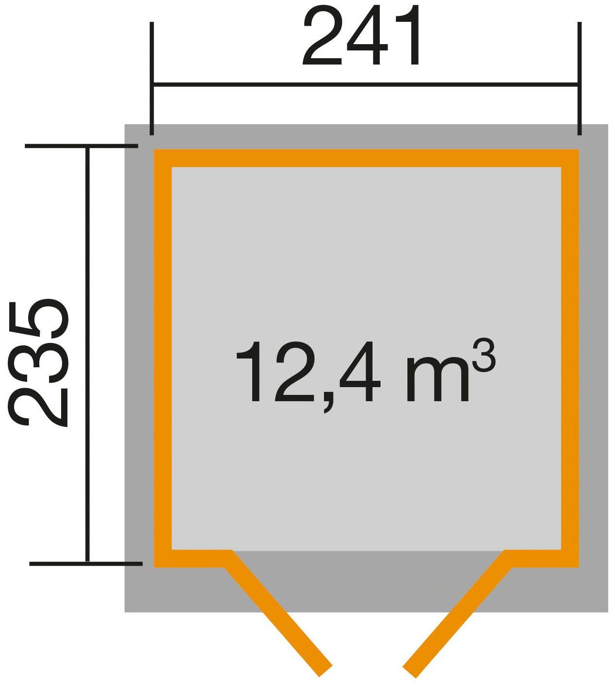 weka Gartenhaus 122 Gr.2 anthrazit, BxT:...
