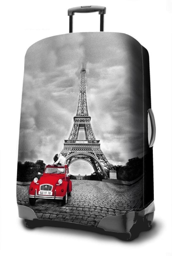 cofi1453 Kofferhülle Farbiger Kofferbezug elastische Kofferhülle Schutz Bezug Hülle S-L