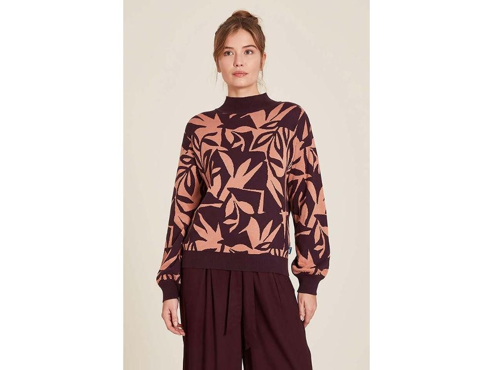 Tranquillo Rundhalspullover tranquillo Bio-Damen-Pullover mit dezentem Rollkra