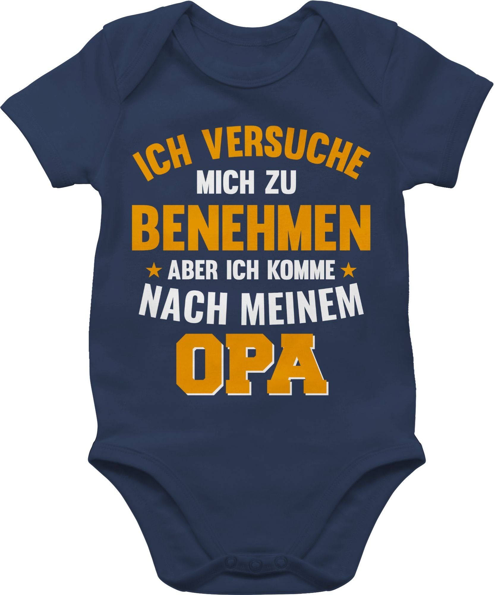 Shirtracer Shirtbody Ich versuche mich komme Blau zu Navy Sprüche nach 1 ich Baby benehmen aber meinem orange Opa