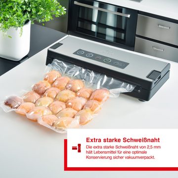 SOLIS OF SWITZERLAND Vakuumierer Vac Premium, Typ 574, Vorteilspack, Rollenbreite 30 cm, 110W, 2,5 mm Schweißnaht, Vakuumschlauch, inkl. 60 Beutel & 4 Rollen
