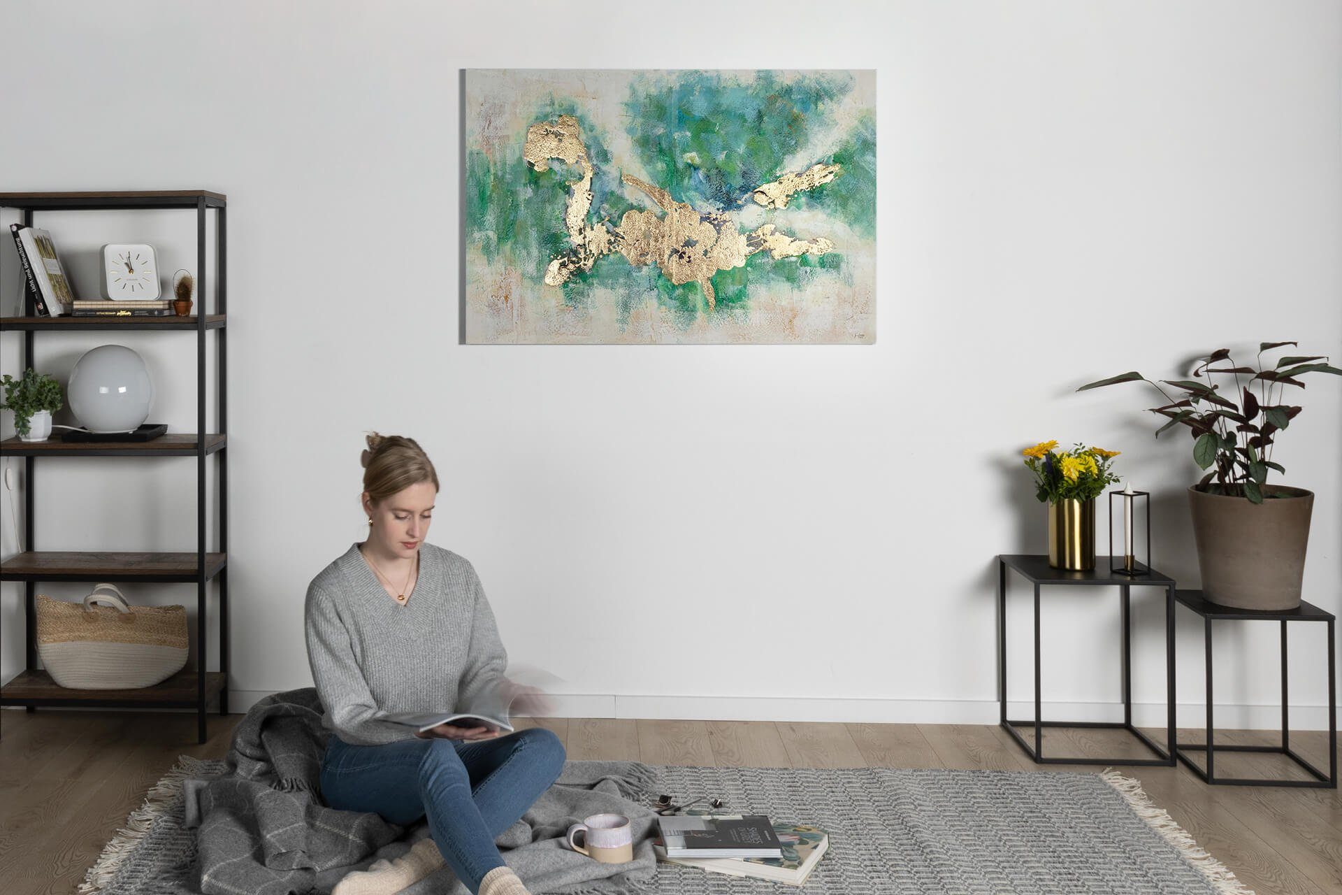 KUNSTLOFT Gemälde Consciousness 120x80 cm, Leinwandbild 100% HANDGEMALT Wandbild Wohnzimmer