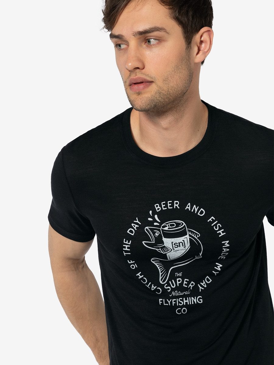 SUPER.NATURAL T-Shirt für Herren, Merino JUHOS FINEST Angel Motiv, atmungsa günstig online kaufen