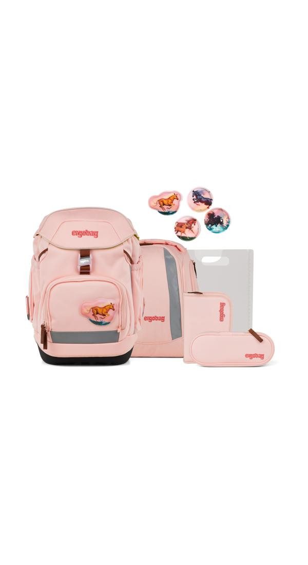 ergobag Schulranzen pack Set (6-tlg., 6-teiliges Set), größenverstellbares Rückensystem