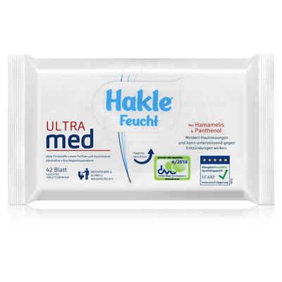 HAKLE feuchtes Toilettenpapier Hakle Feucht Ultra med 42 Blatt - Mit Hamamelis & Panthenol (1er Pack)