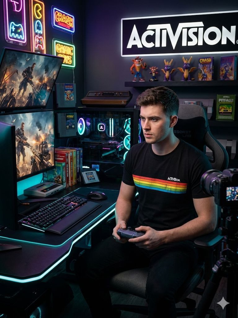 Activision Print-Shirt Activision Herren T-Shirt Schwarz Retro Gaming Lizenzshirt – Bild 3 von 4