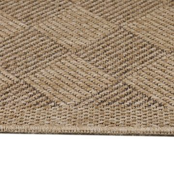 Outdoorteppich, Homtex, 80 x 150 cm, In & Outdoor Teppich Wetterfest Läufer Beige Balkon Teppich Wasserfest