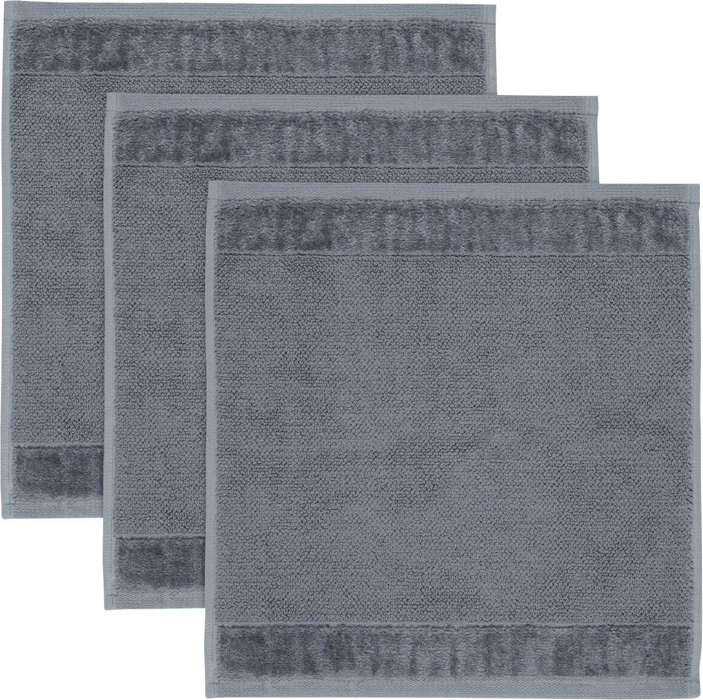 Möve Waschlappen MÖVE Bamboo Luxe 3er Set Waschhandschuh, (3-St), mit seidig glänzenden Bordüren
