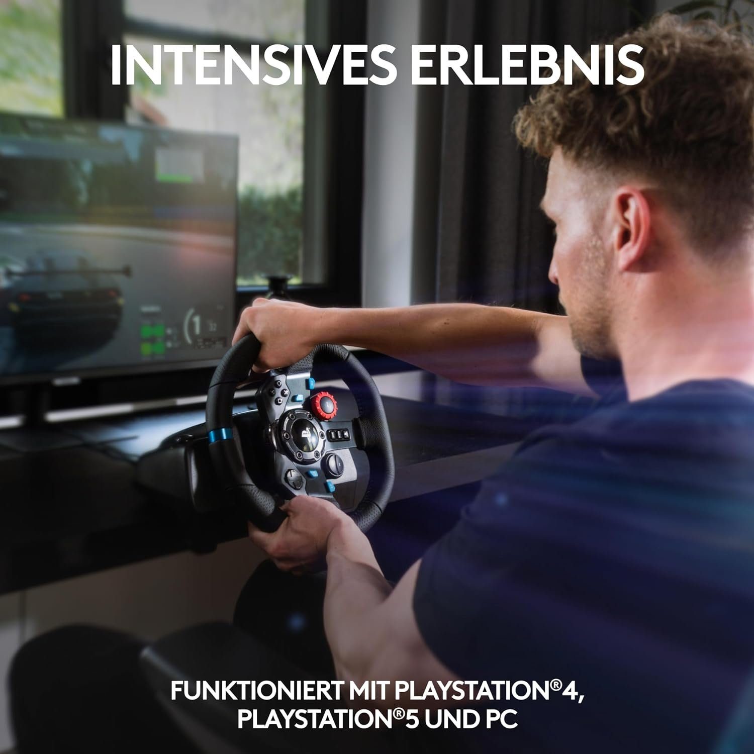 Logitech G29 Lenkrad mit Pedalen und Schaltung Playstation PS5, PS4, Windows PC Gaming-Lenkrad (Driving Force Komplett Set mit 6 Gänge Schaltknauf Schalthebel,  – Bild 5 von 5