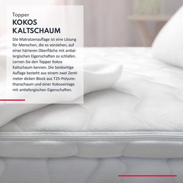 Matratzenauflage KOKOS-KALTSCHAUM FDM, mit Reißverschluss, beidseitig nutzbar