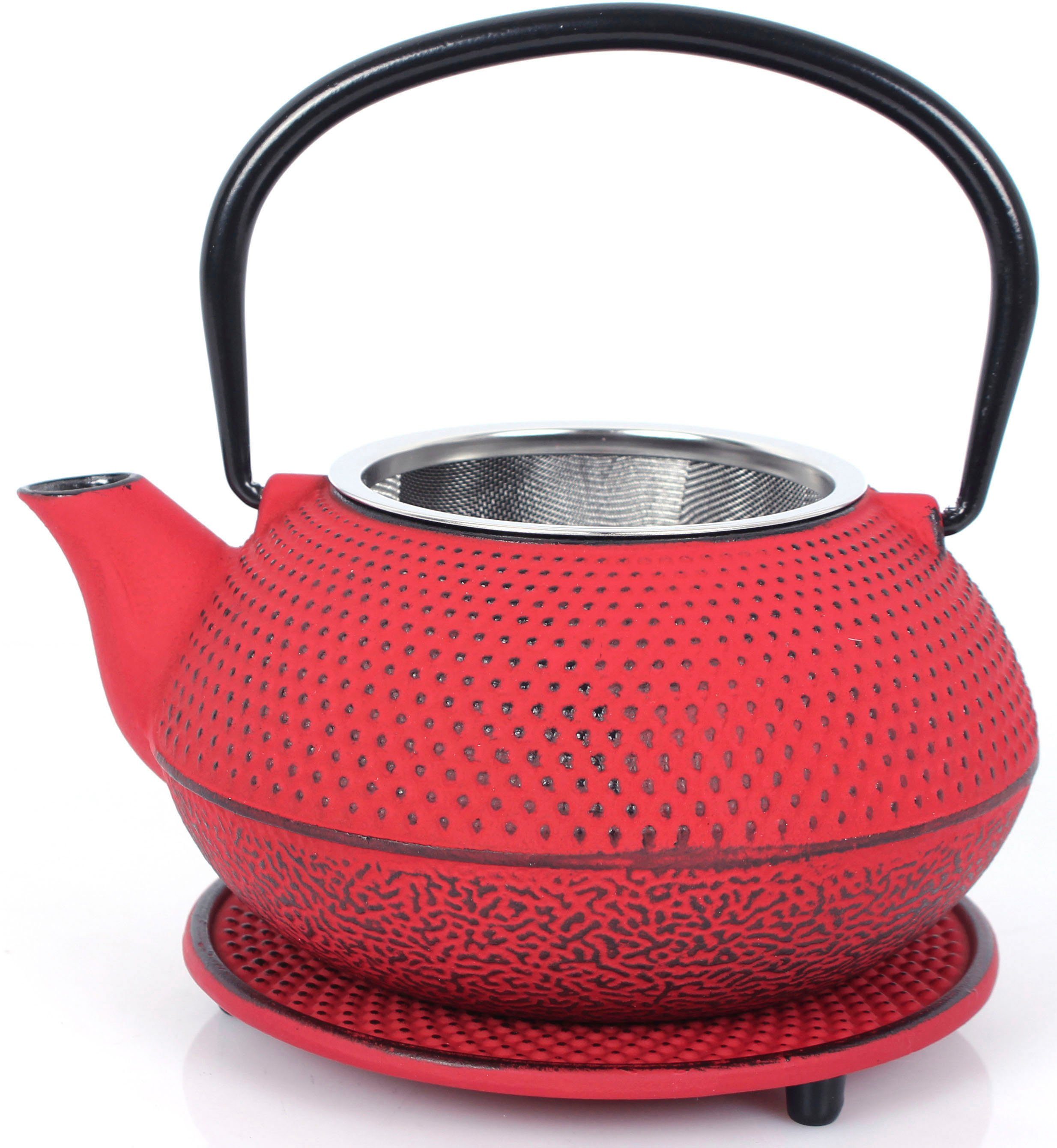 ECHTWERK Teeservice (4-tlg), 2 Personen, Gusseisen, Vintage-Design, 0,8 L, Gusseisen, abnehmbares Sieb