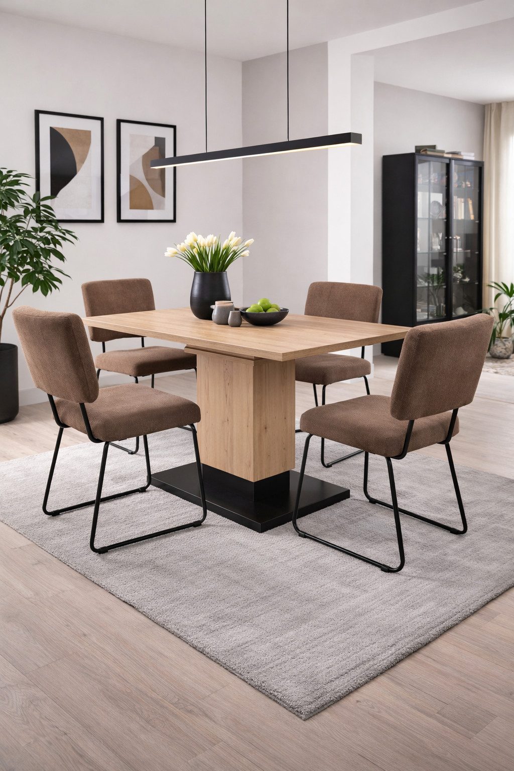 moebel-direkt-online Sitzgruppe 5tlg. Tischgruppe mit ausziehbaren Tisch und vier Stühlen, (Spar-Set, 5teilig)
