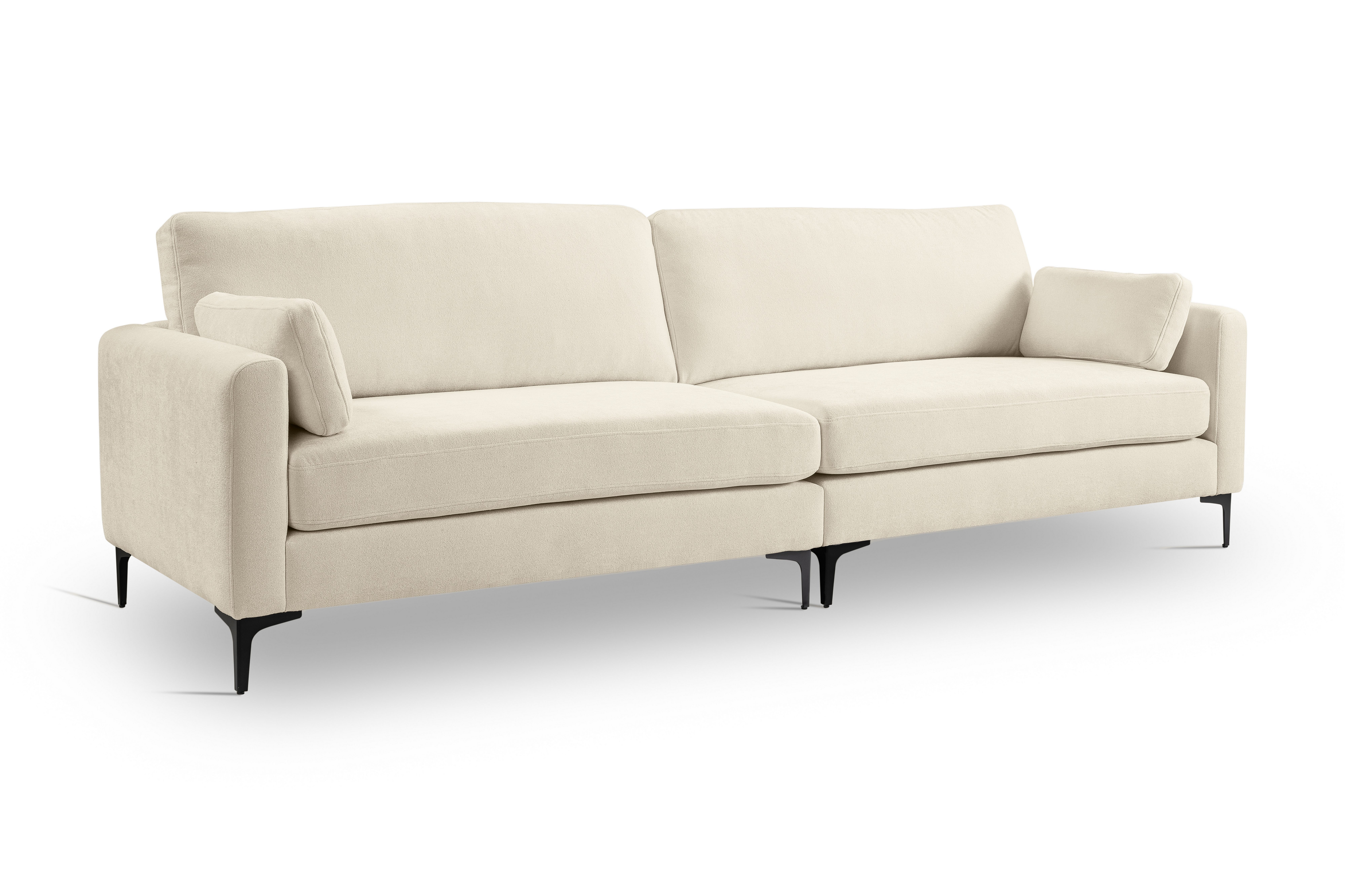 furnling 4-Sitzer Velti, inkl. 2 Rücken- und Zierkissen, elegantes Sofa aus pflegeleichtem Webstoff für bis zu 4 Personen