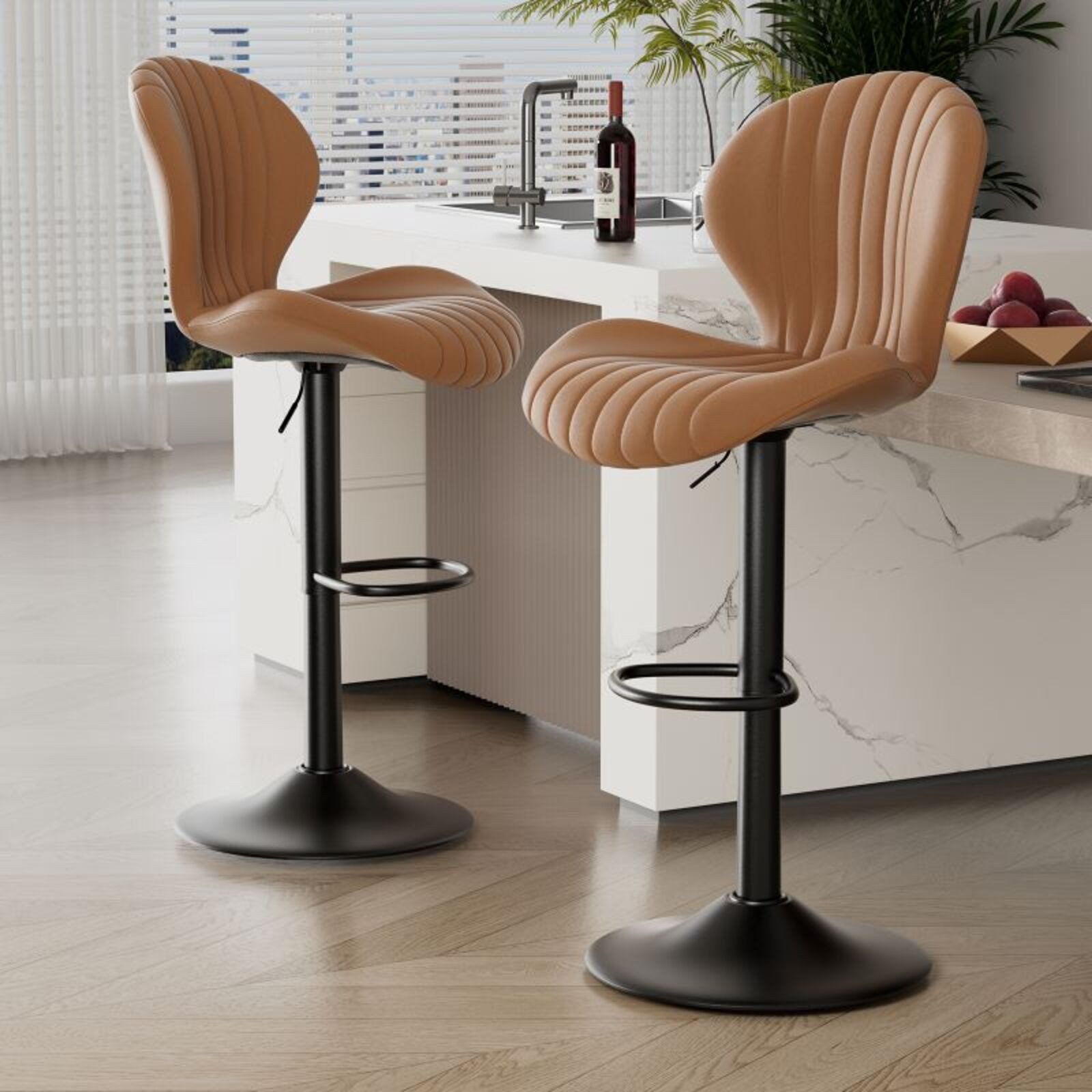 Barhocker Drehhocker, Höhenverstellbare Barstühle mit Rückenlehne