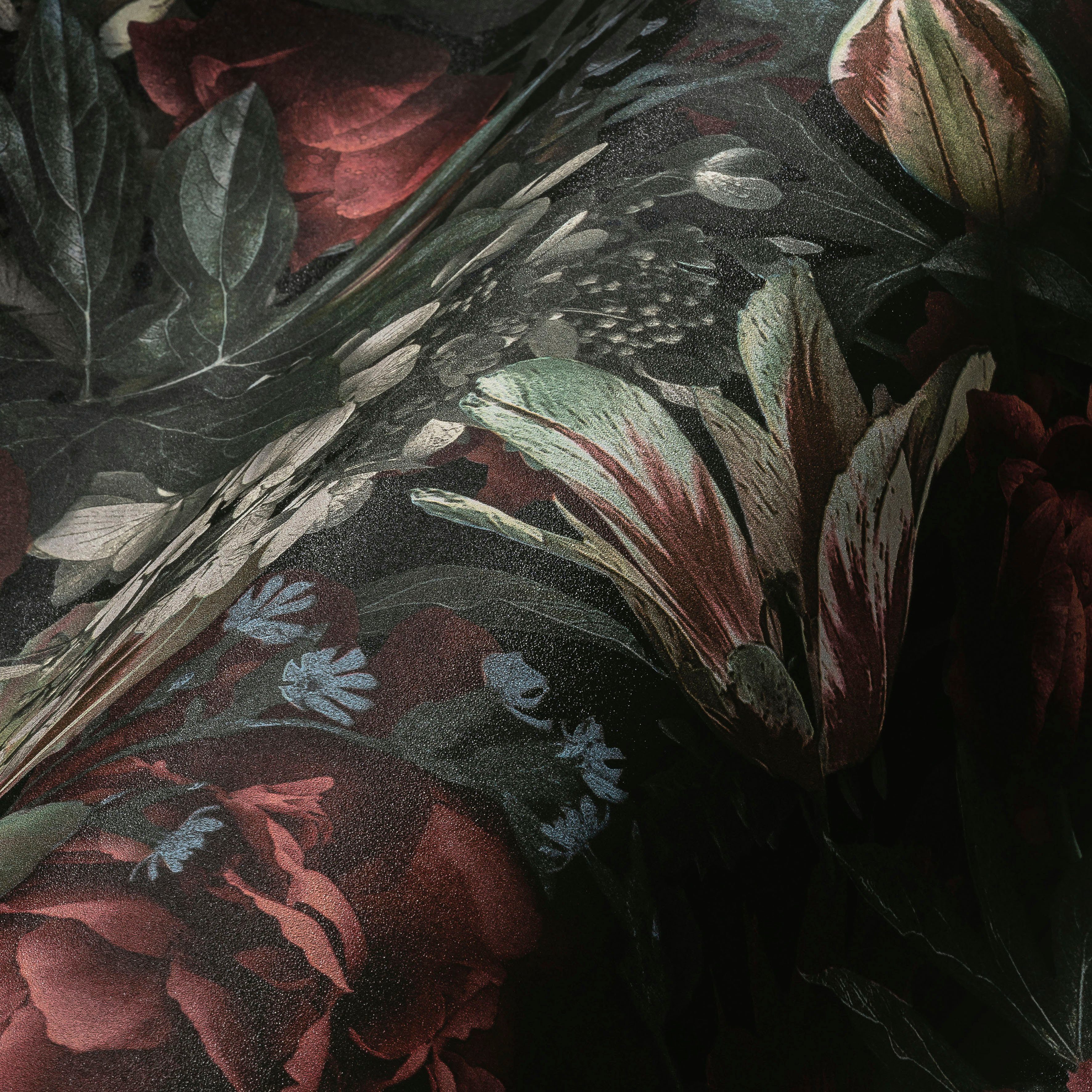 rot/grün Floral, Création matt, glatt, St), PintWalls Vliestapete Rosen A.S. Blumentapete (1