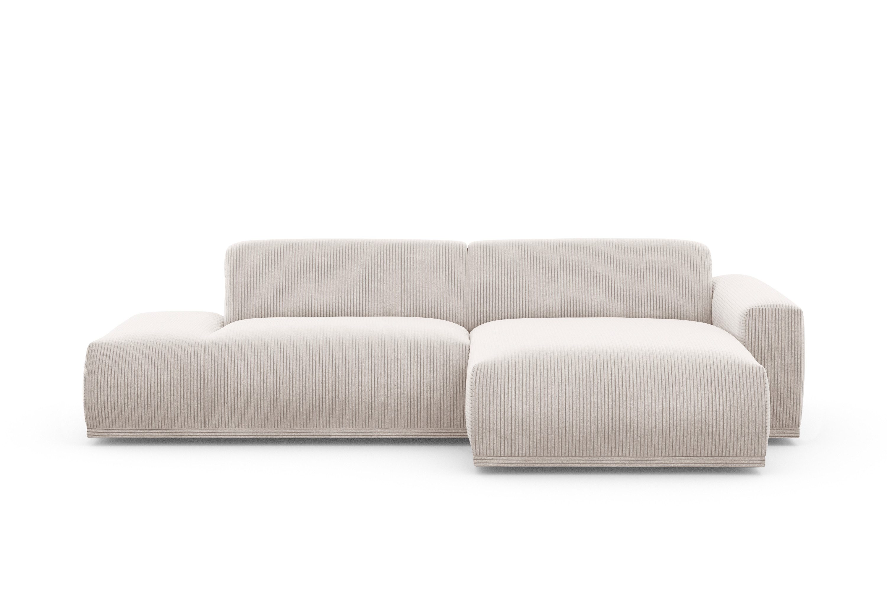 TRENDMANUFAKTUR Ecksofa Braga, mit hochwertigem Kaltschaum, L-Form, Japandi-Design, modernes Sofa, Couch mit hohem Sitzkomfort, 275/72/160 cm (B/H/T)