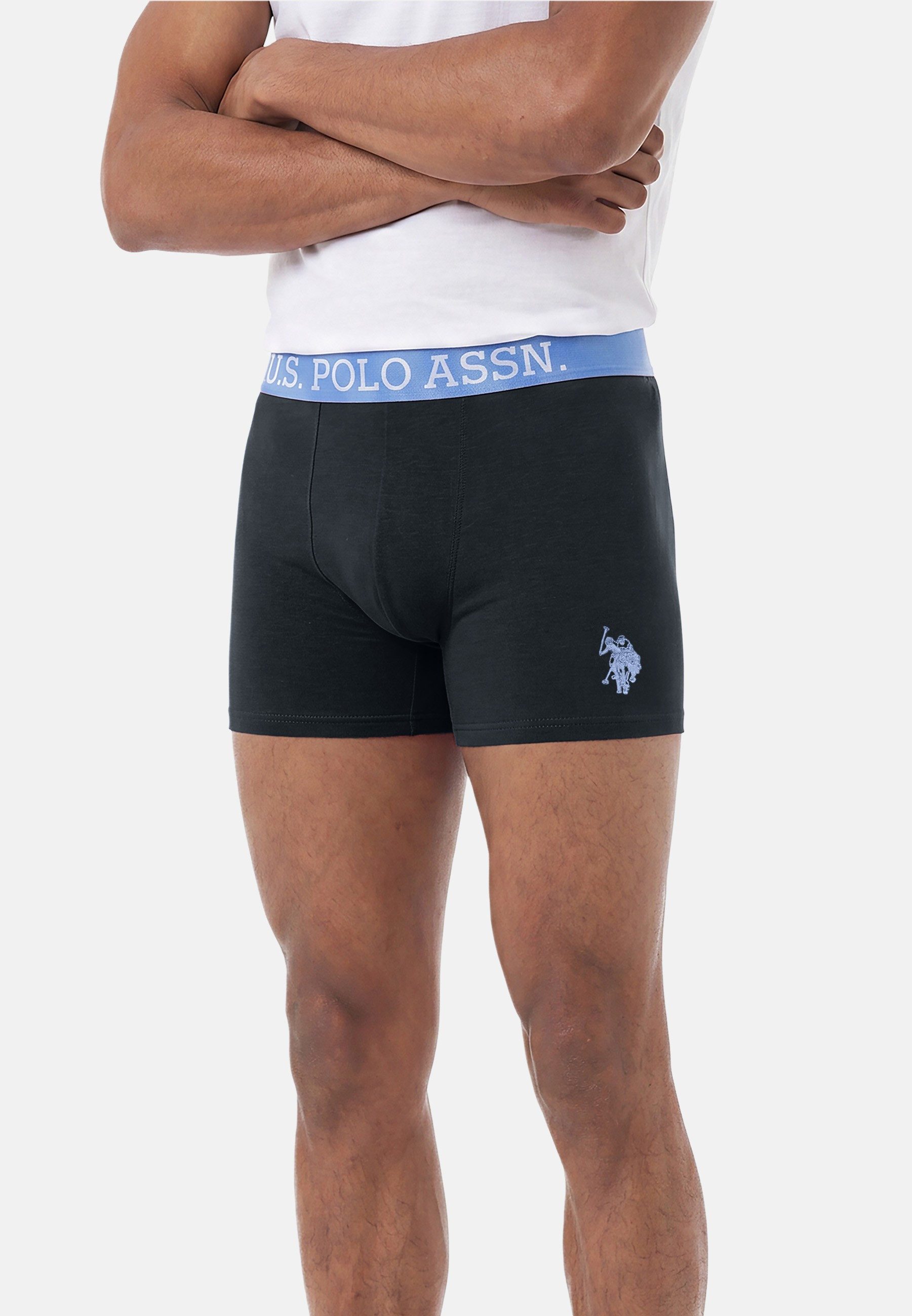 U.S. Polo Assn. Boxershorts USLeoo – Herren 5er Pack mit elastischem Logo-Bund Weiche Baumwollmischung, atmungsaktiv und formstabil
