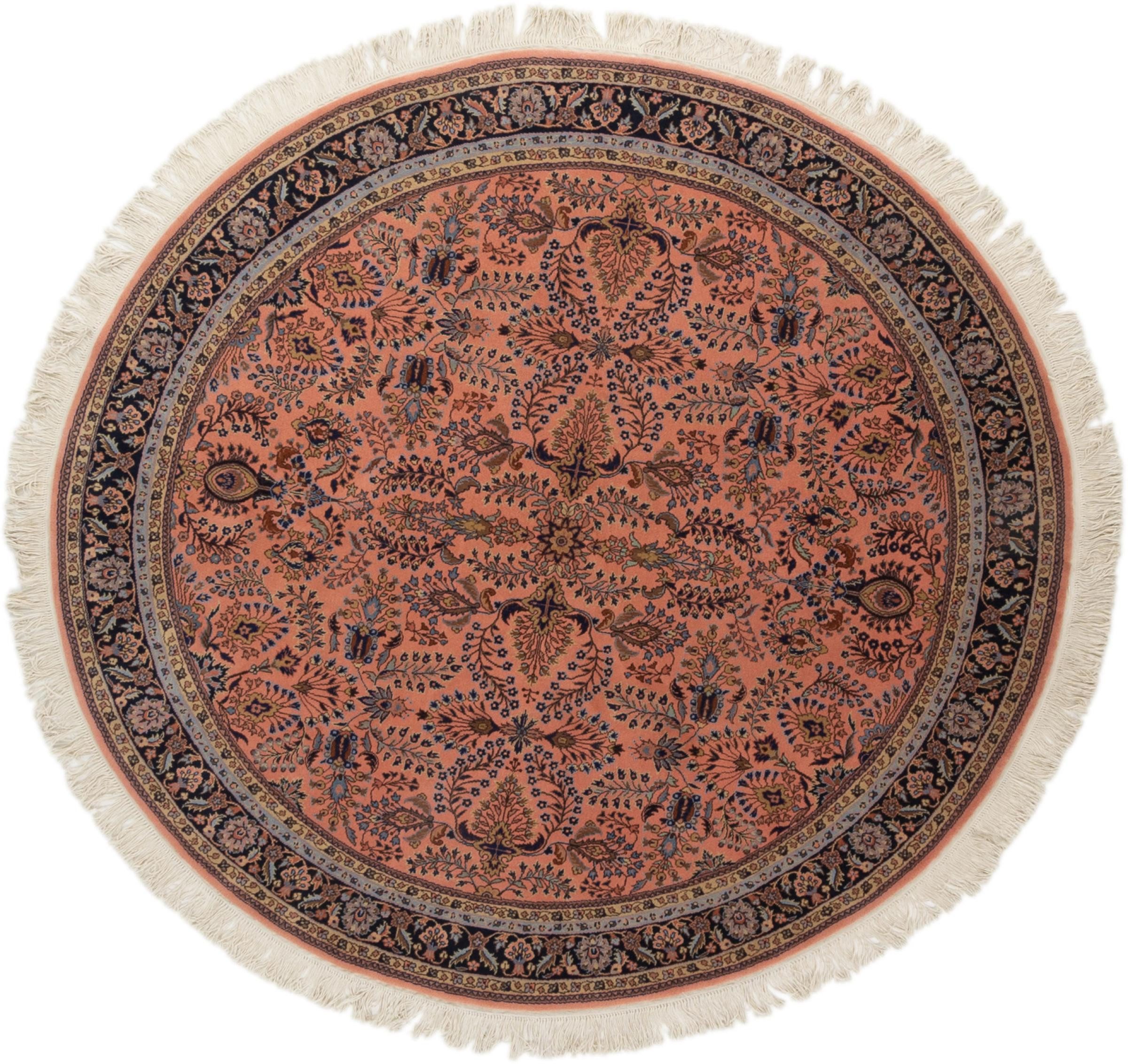 Nain Trading Orientteppich Indo Sarough 217x215 Handgeknüpfter Orientteppich Rund, rund, Höhe: 12 mm