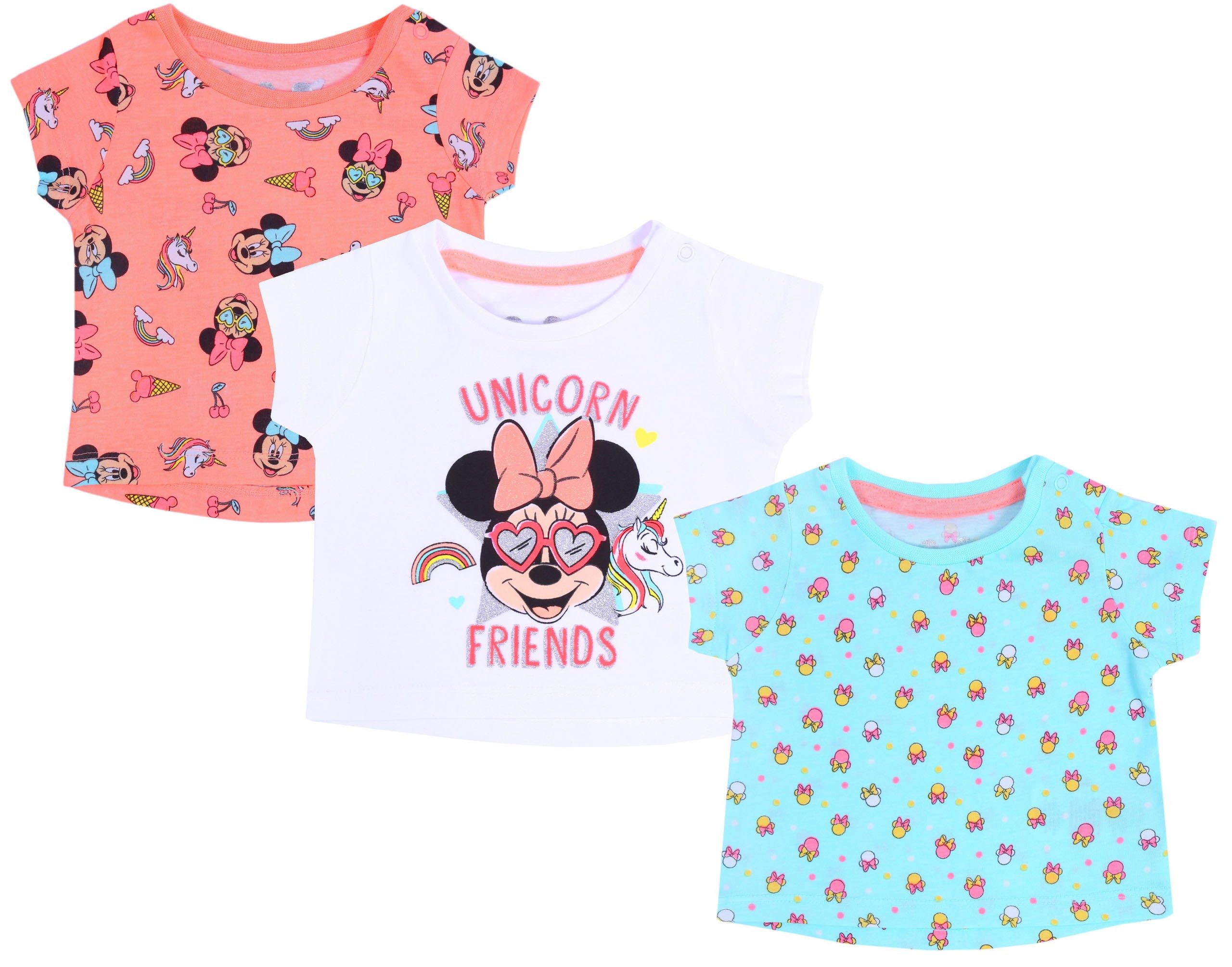 Blusentop 3er-Set PACK Shirts Minnie Mouse DISNEY 0-3 Monate