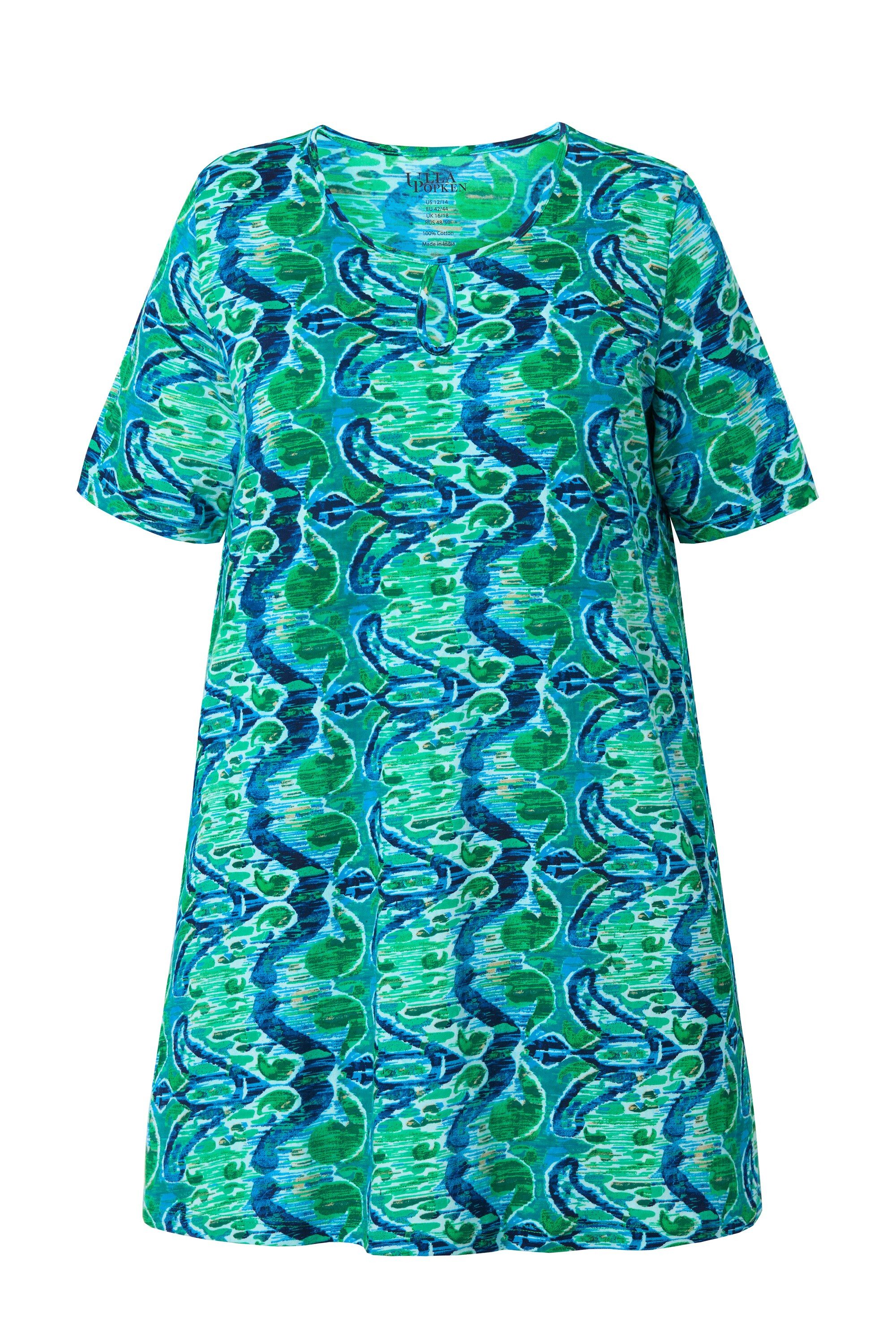Ulla Popken Longshirt Longshirt A-Linie Rundhals Halbarm Taschen günstig online kaufen