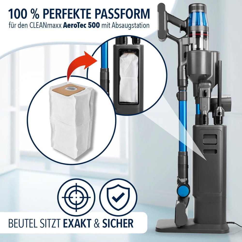 CLEANmaxx Staubsaugerbeutel Ersatz-Beutel für Absaugstation 3,5 10er-Set