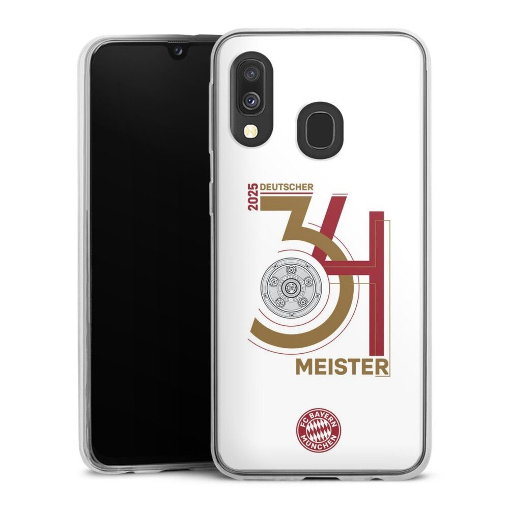 DeinDesign Handyhülle FC Bayern München Meister Offizielles Lizenzprodukt, Samsung Galaxy A40 Slim Case Silikon Hülle Ultra Dünn Schutzhülle