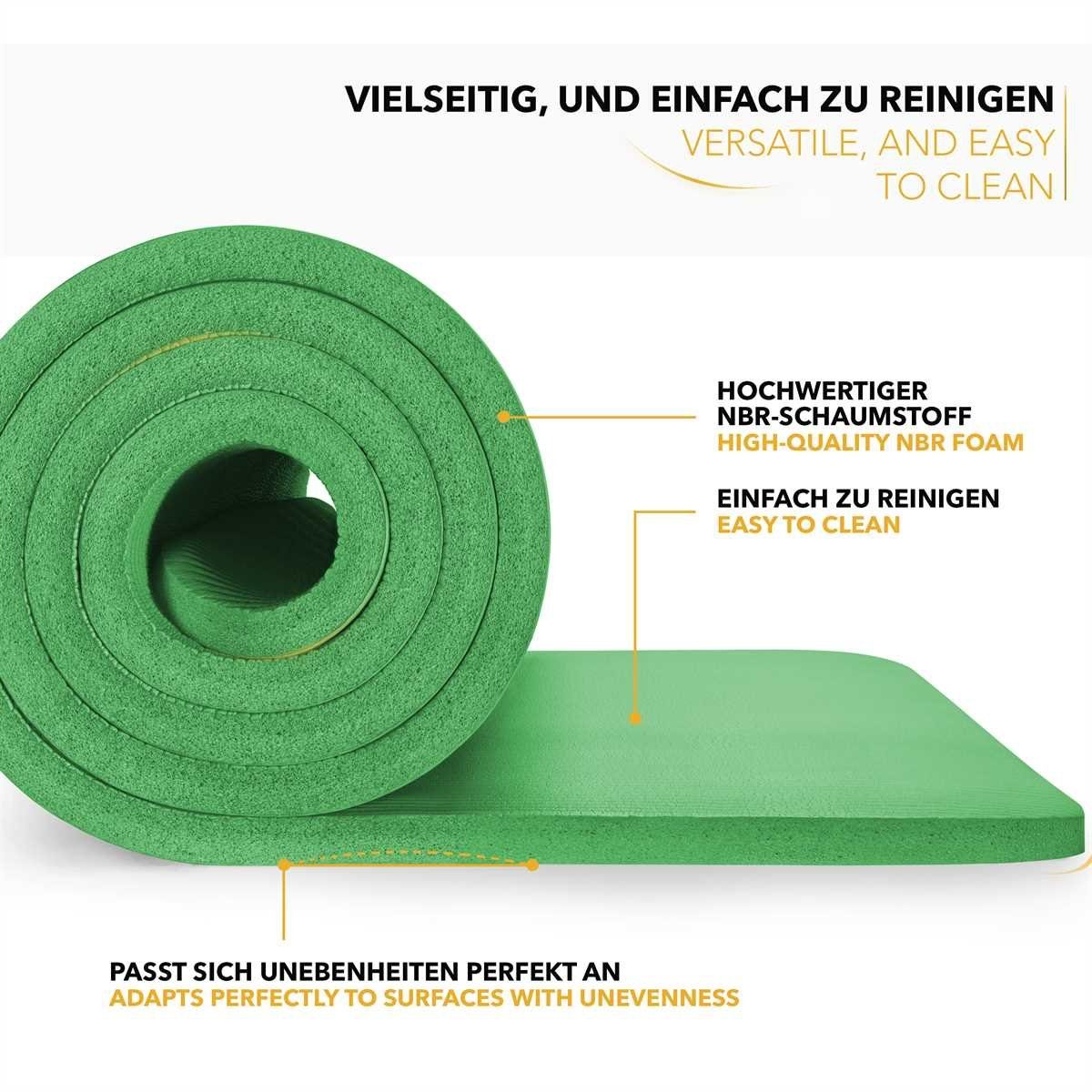 TRESKO Gymnastikmatte rutschfest mit Tragegurt Sportmatte gepolstert, Yogamatte Gymnastikmatte Dick Fitnessmatte – Bild 2 von 4