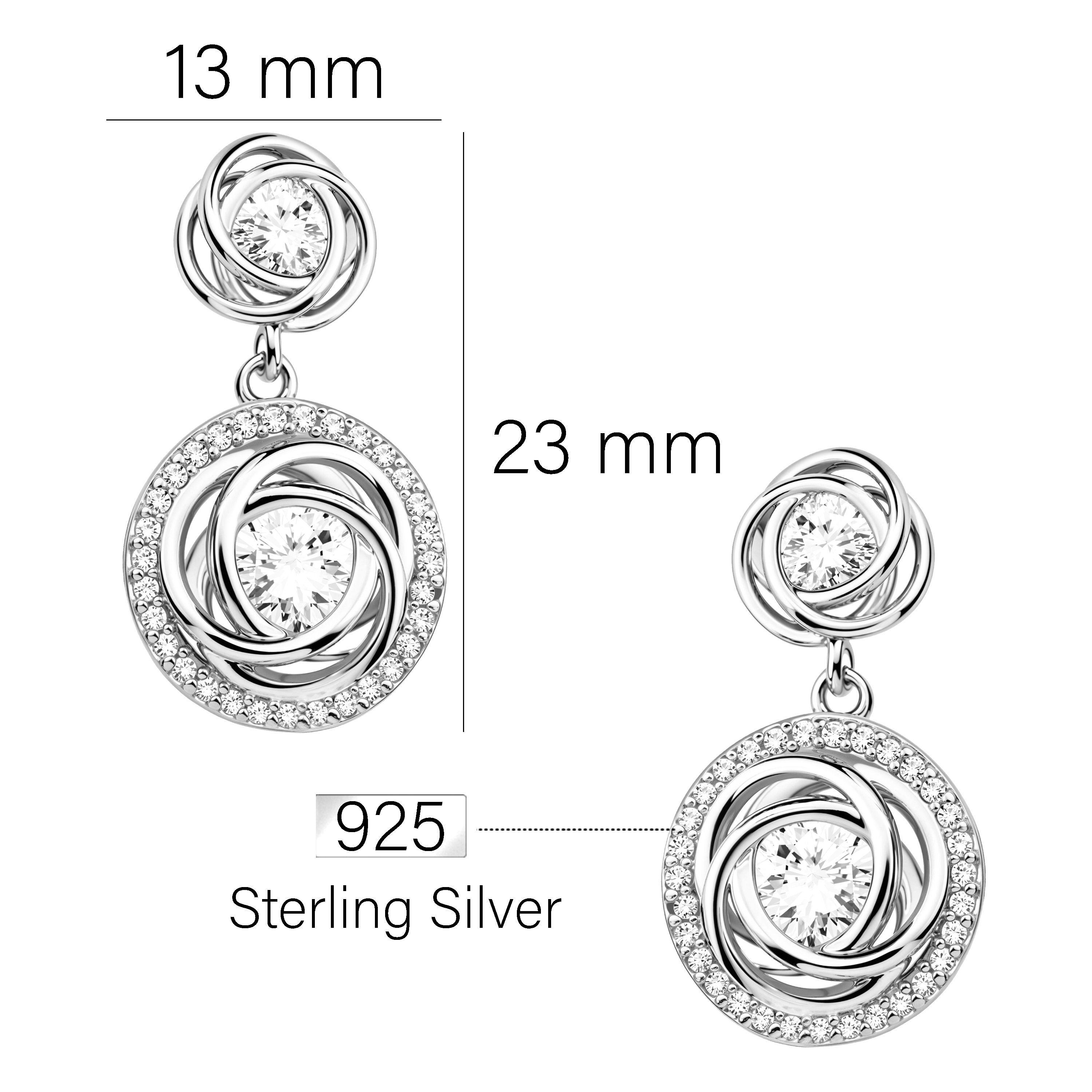 Sofia Milani Paar Ohrhänger Zirkonia, 925 Silber Damen Schmuck - E2405