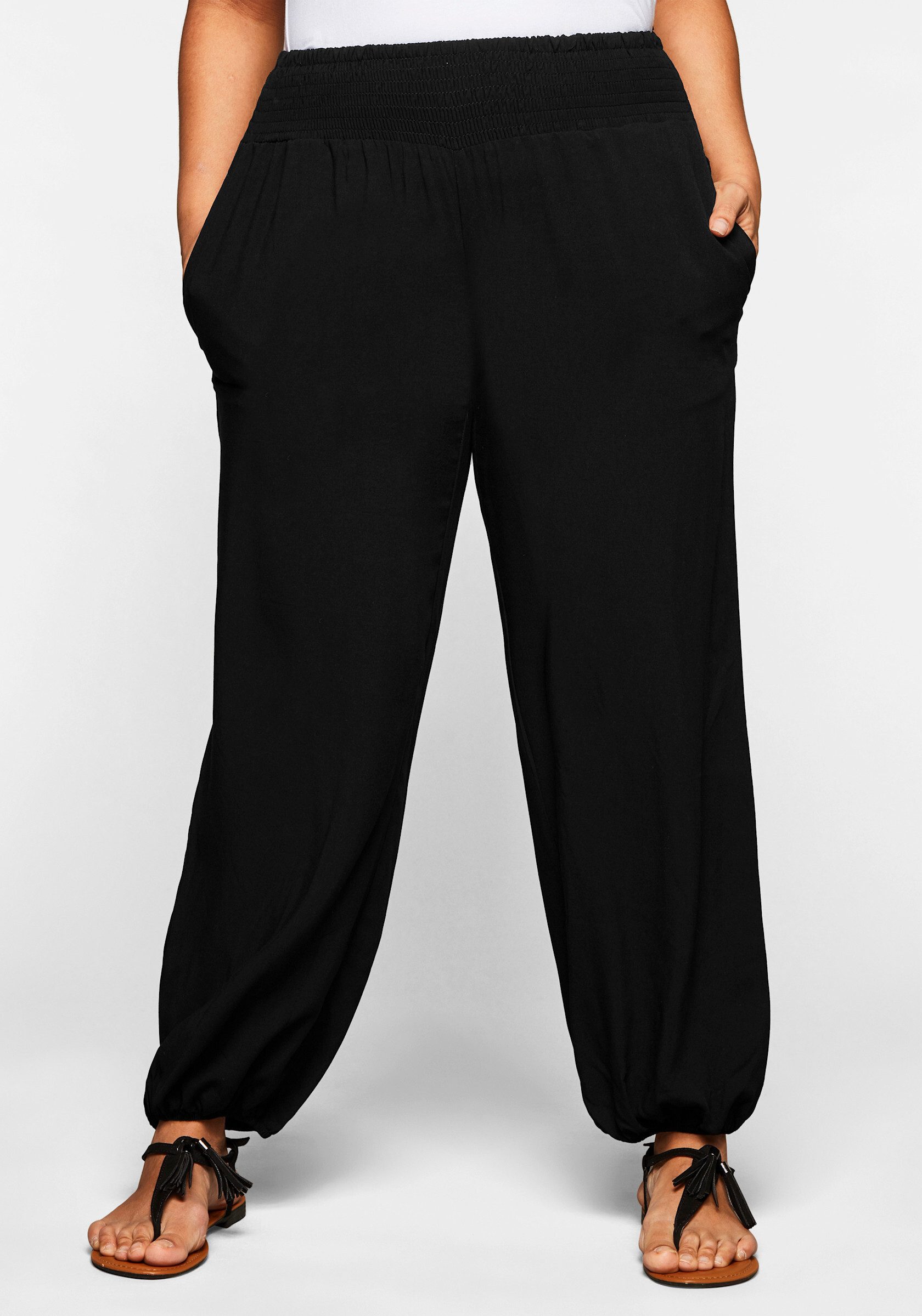 Sheego Jerseyhose Schlupfhose Innenbeinlänge ca. 74 günstig online kaufen