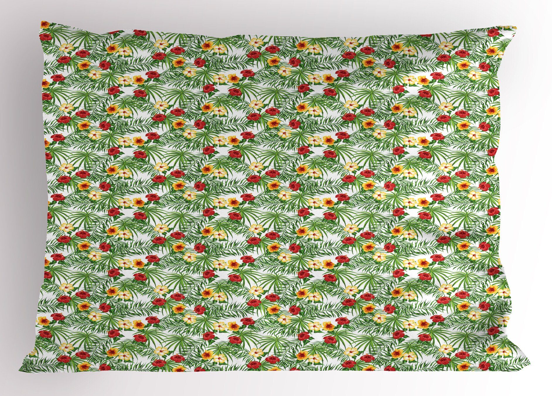 Kissenbezüge Dekorativer Standard King Size Gedruckter Kissenbezug, Abakuhaus (1 Stück), Hibiskus Tropisch Blumen