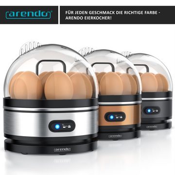 Arendo Eierkocher, Anzahl Eier: 7 St., 400 W, 7-fach, Edelstahl, Warmhaltefunktion, Härtegrad einstellbar für 7 Eier