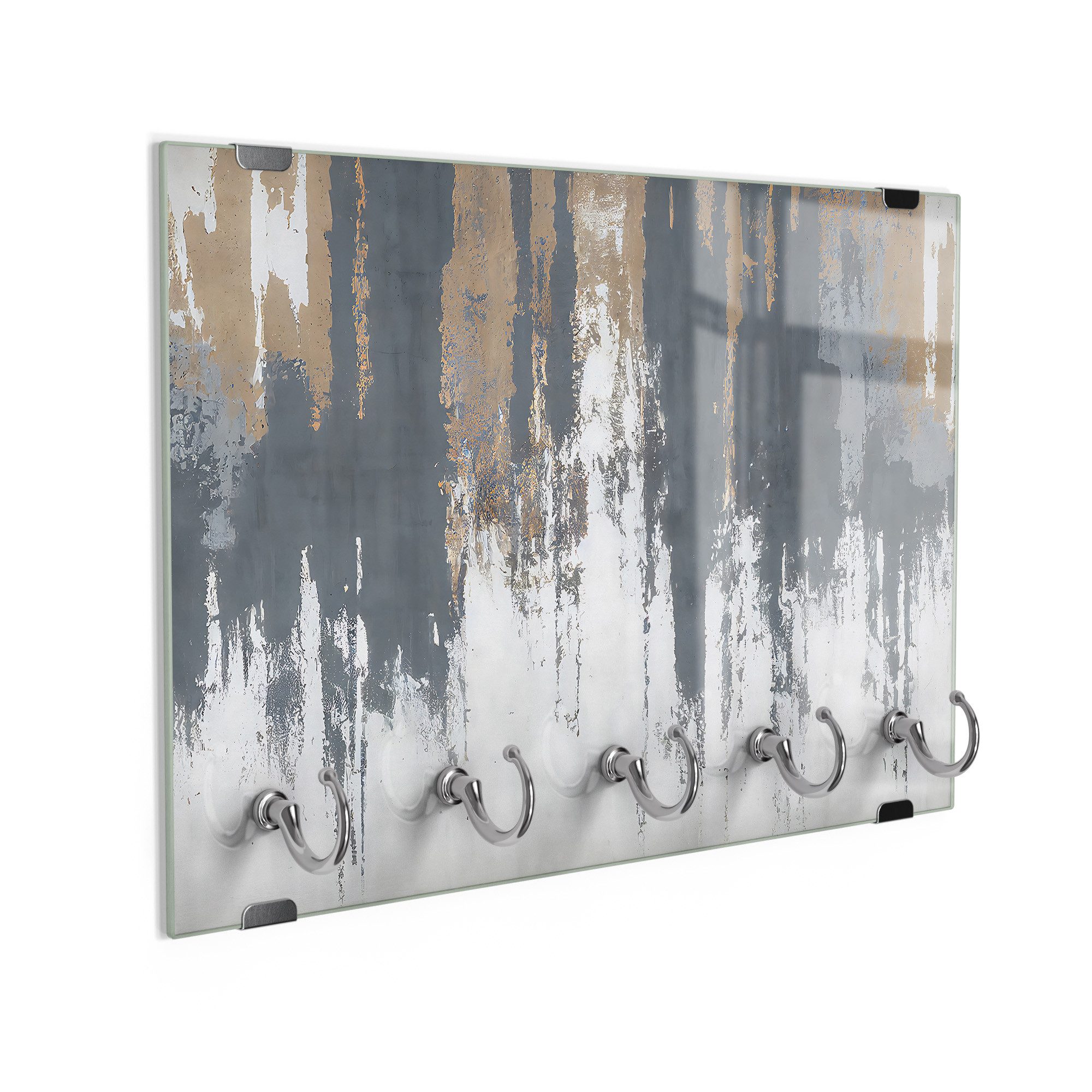 DEQORI Schlüsselbrett 'Tropfen aus Beton', (1 St), Schlüsselhalter Schlüssel Haken Schlüsselboard modern Schlüsselleiste