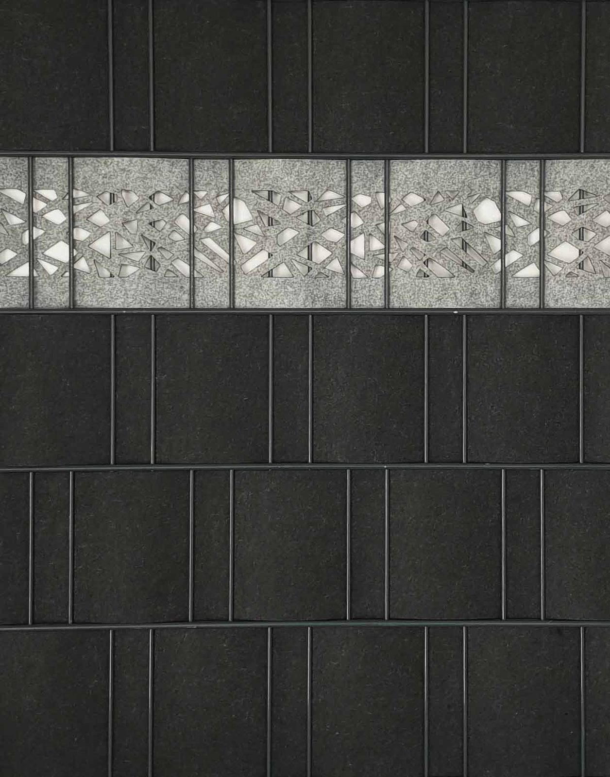 zaunzu Sichtschutzstreifen Design Vlies Graphic für Doppelstabmatten Hellgrau 2,6m, (1 x Laserstreifen, Dekorstreifen), 2 Jahre garantierte Farbechtheit