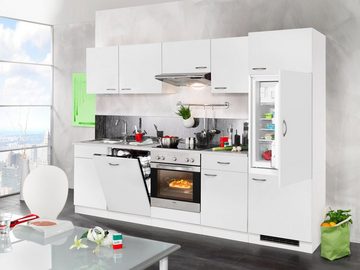wiho Küchen Küchenzeile Valencia, Set 2, mit E-Geräten, Breite 280 cm
