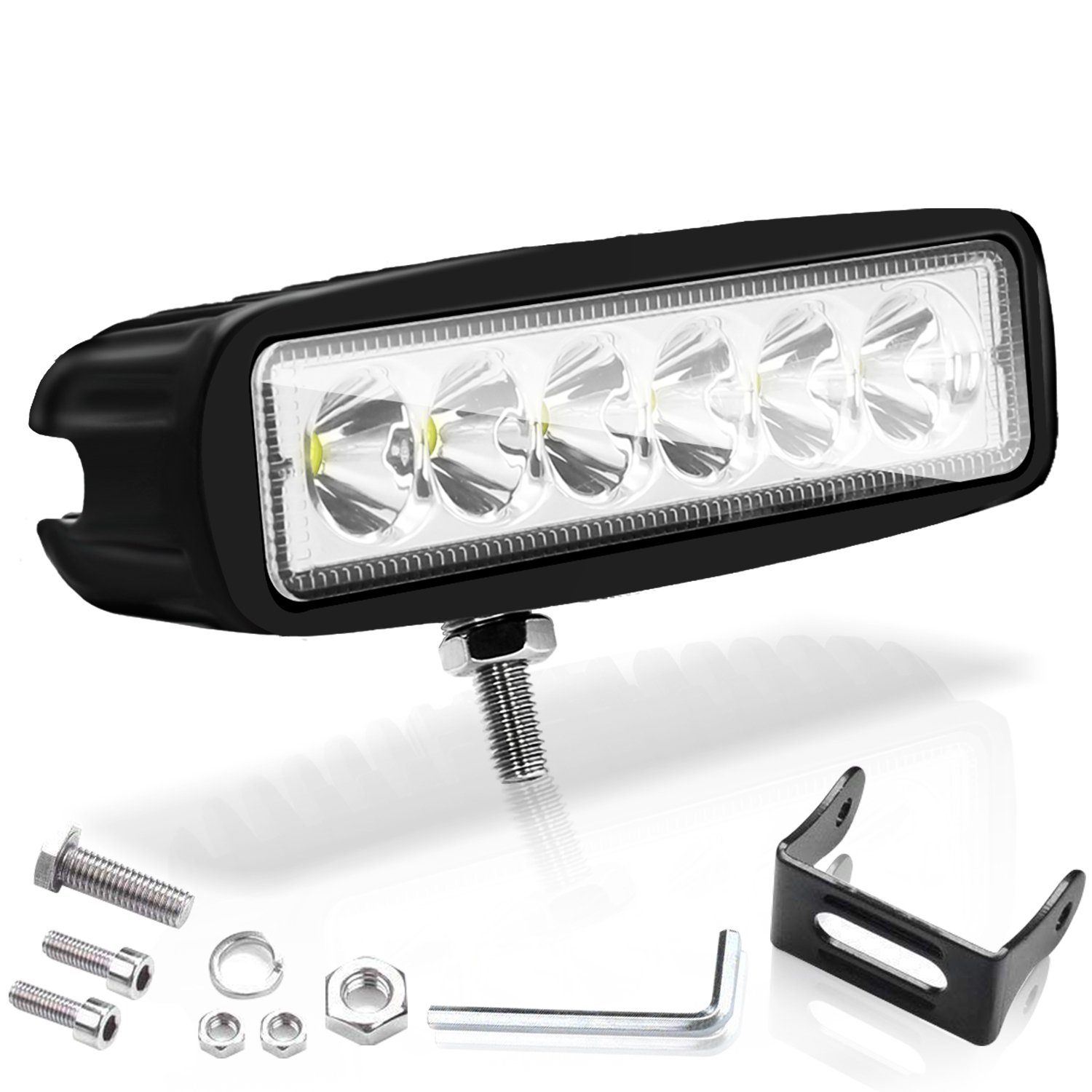 Bettizia LED Scheinwerfer 8x LED Arbeitsscheinwerfer 12V 24V LED  Scheinwerfer Traktor, 18W Rechteck, Arbeitslicht für Offroad, SUV, ATV  Rückfahrscheinwerfer IP67