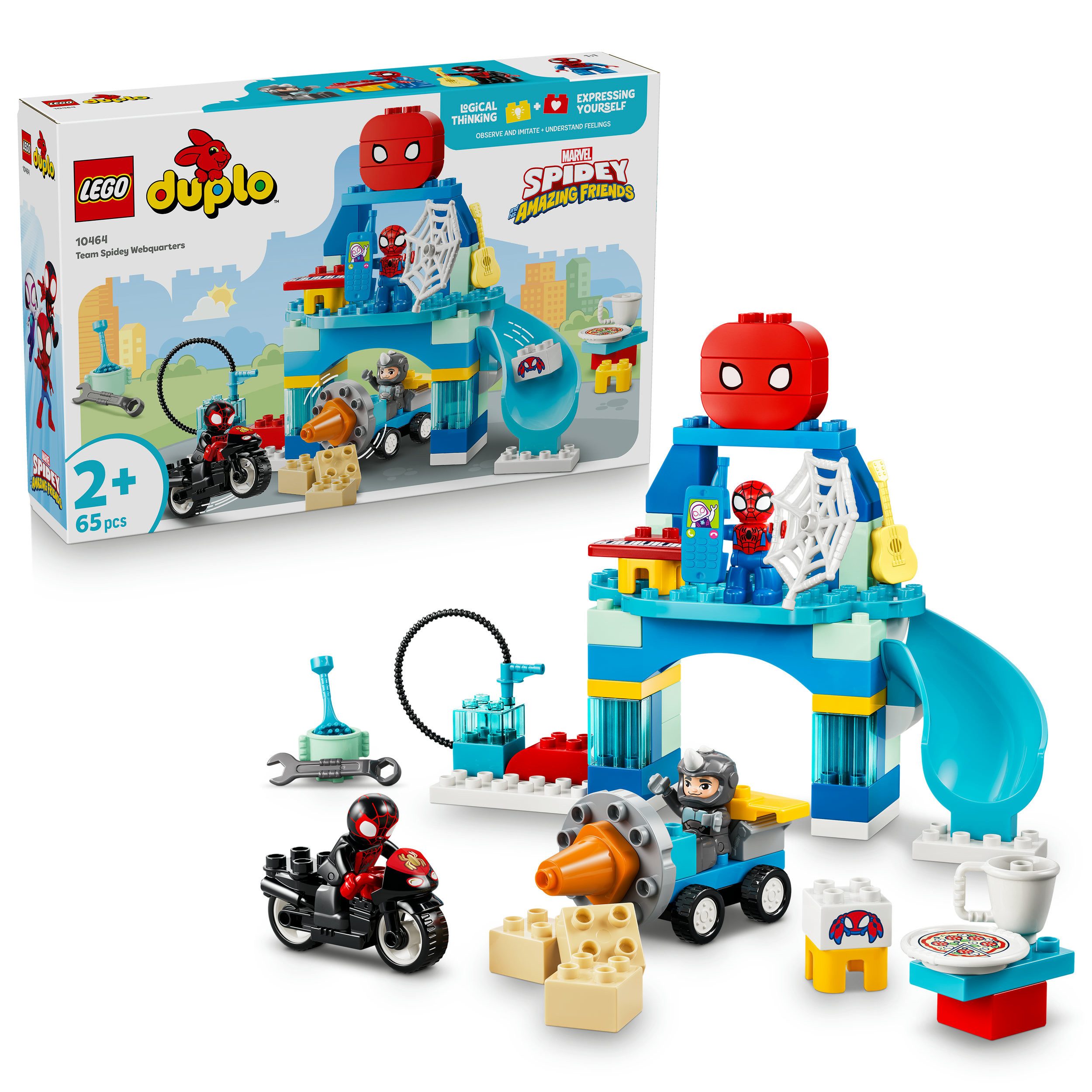 LEGO® Team Spideys Hauptquartier (10464), LEGO DUPLO Disney Konstruktionsspielsteine, (65 St), Made in Europe
