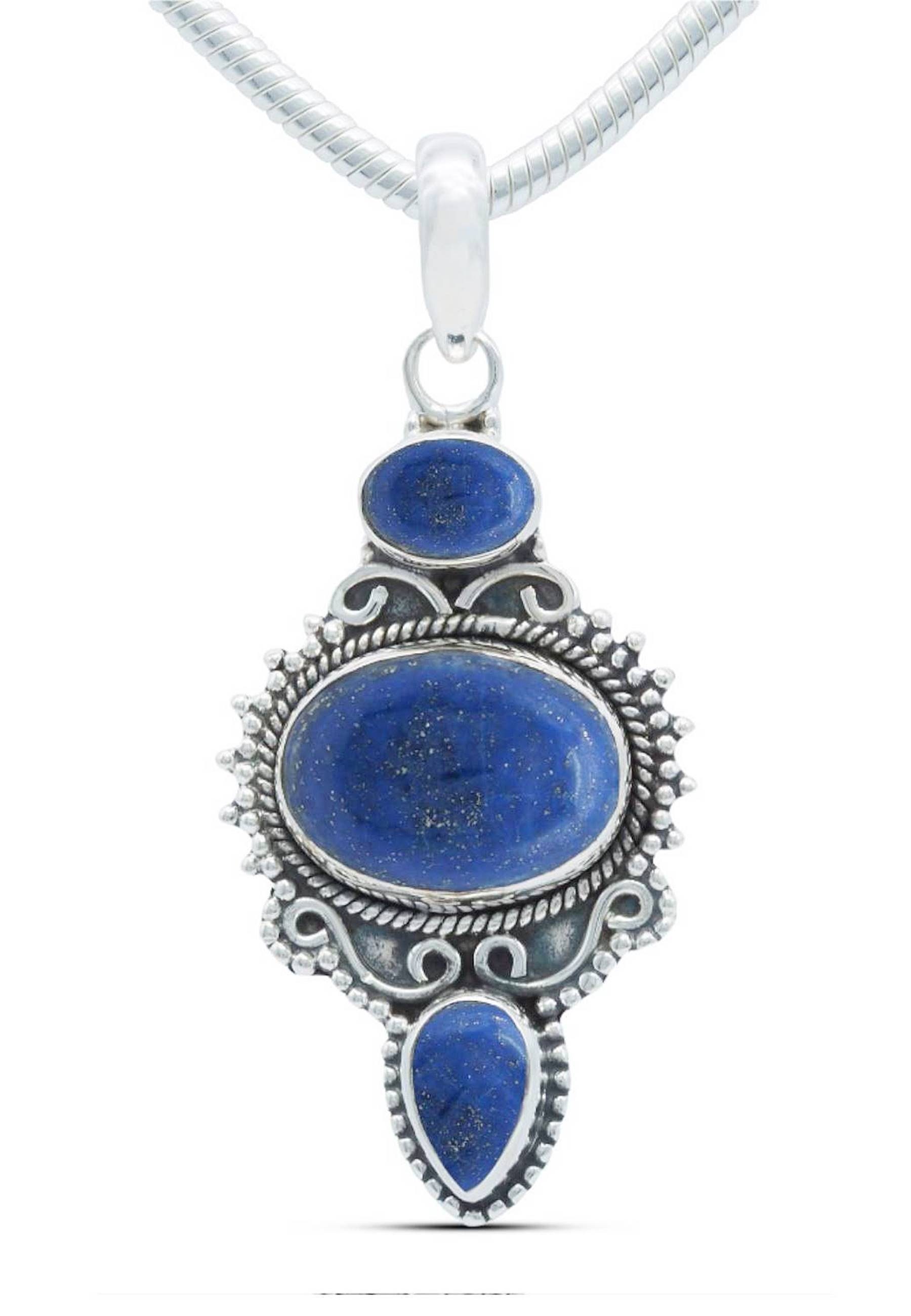 Anhänger mantraroma mit SilbermitLapis Kette Lazuli 925er