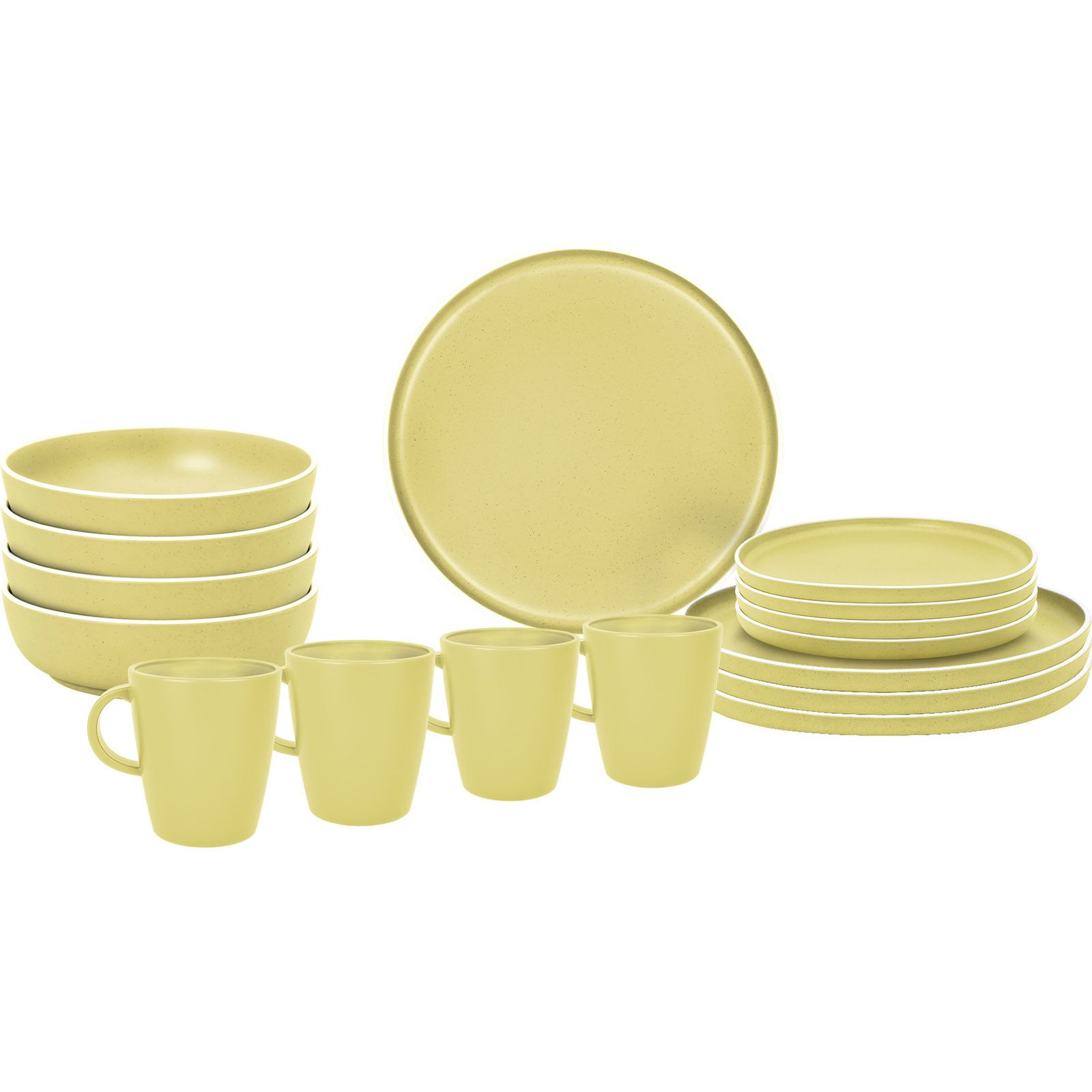 BRUNNER Geschirr-Set Melamin Geschirr Set Lunch Box Dolomit, Melamin, Resylin, Stone Touch Camping Тарелки 16tlg
