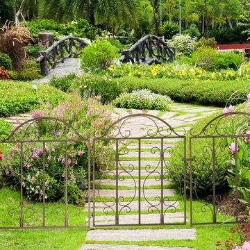 relaxdays Zauneinzeltür 3-teiliges Gartentor bronze