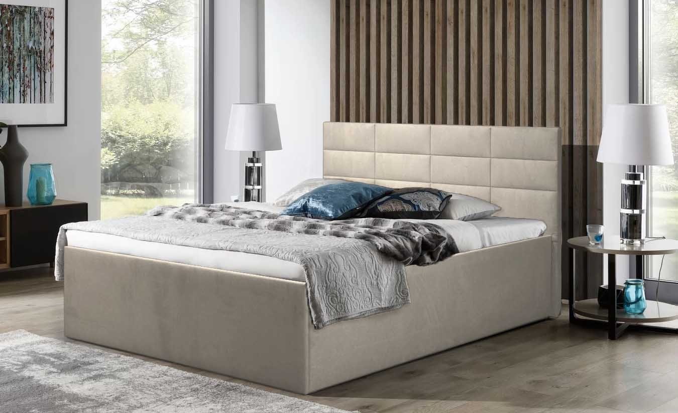 Halmon Schlafkomfort Betten Bett Athena, Ohne Bettkasten, Seiten höhe 40cm Beige