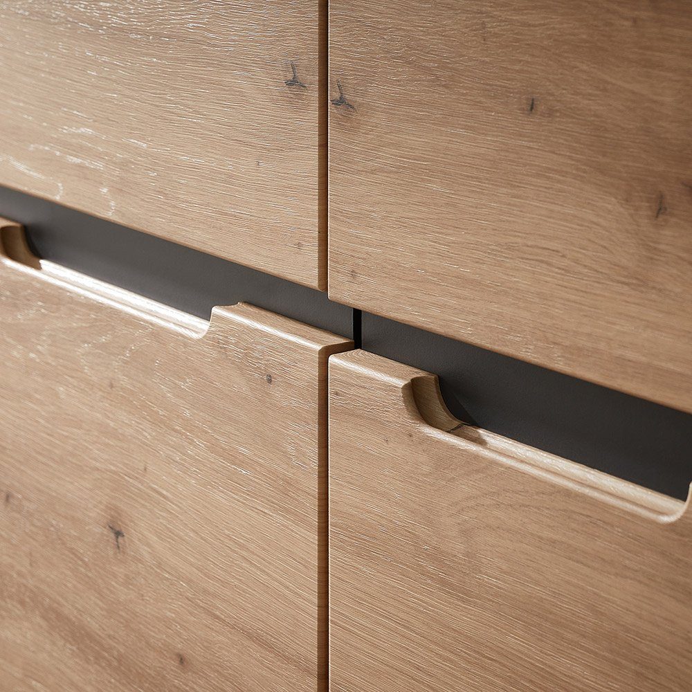 Lomadox Aktenschrank MANRESA-36 graphit mit Eiche, günstig online kaufen