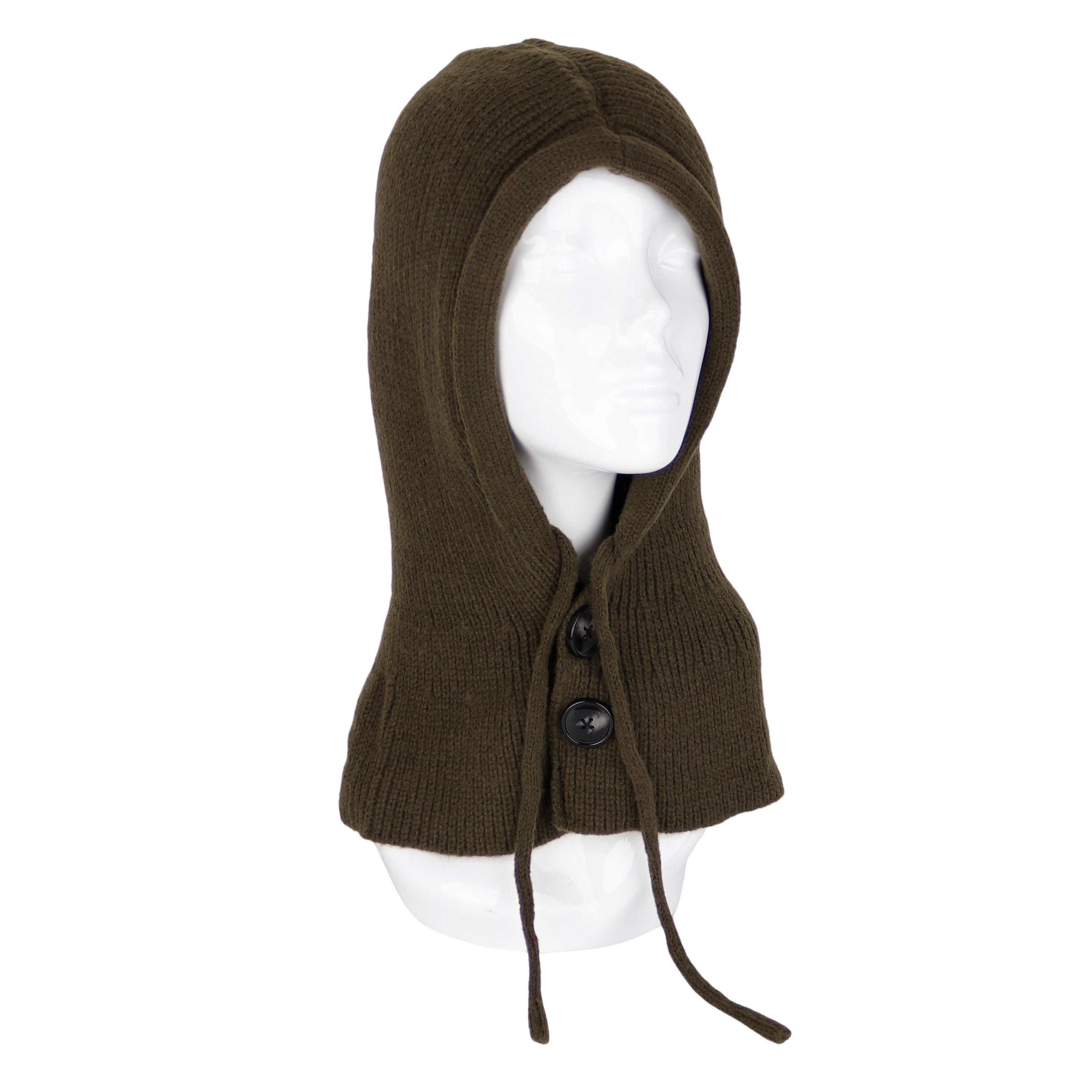 MIRROSI Strickmütze Damen BALACLAVA mit Zopfmuster oder Unifarben Wintermützen Bequem Atmungsaktiv Kuschelweich
