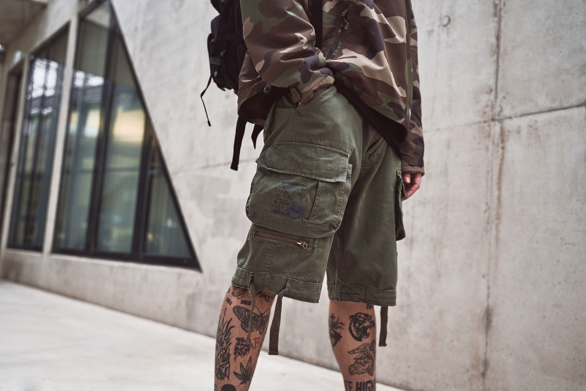 Brandit Cargohose Herren Bermuda Cargo Shorts knielang Kurze Hose Short Gürtel Knielang – Bild 5 von 5