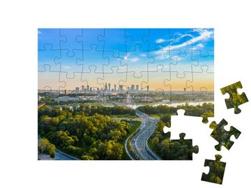 puzzleYOU Puzzle Skyline von Warschau, Polen, 48 Puzzleteile, puzzleYOU-Kollektionen Warschau