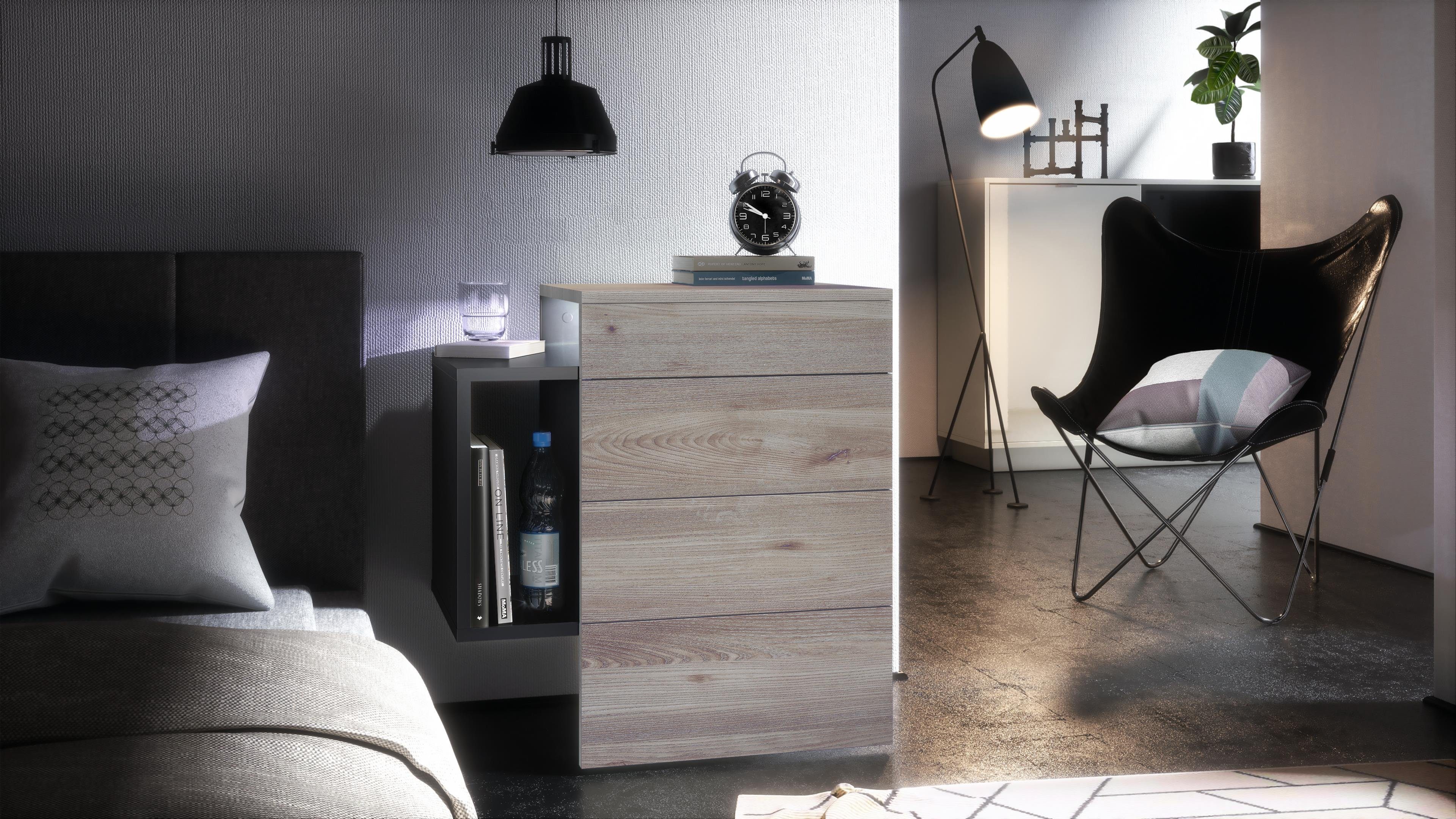 Vladon Nachttisch Queens (Nachttischschrank mit 2 günstig online kaufen